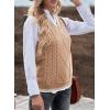 imageEVALESS Oversized Sweater Vest for Women V Neck Sleeveless Solid Color Loose Pullover SweaterC6 Khaki