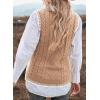 imageEVALESS Oversized Sweater Vest for Women V Neck Sleeveless Solid Color Loose Pullover SweaterC6 Khaki