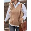 imageEVALESS Oversized Sweater Vest for Women V Neck Sleeveless Solid Color Loose Pullover SweaterC6 Khaki