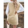 imageEVALESS Oversized Sweater Vest for Women V Neck Sleeveless Solid Color Loose Pullover SweaterD Apricot
