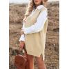 imageEVALESS Oversized Sweater Vest for Women V Neck Sleeveless Solid Color Loose Pullover SweaterD Apricot