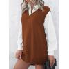 imageEVALESS Oversized Sweater Vest for Women V Neck Sleeveless Solid Color Loose Pullover SweaterD Brown