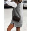 imageEVALESS Oversized Sweater Vest for Women V Neck Sleeveless Solid Color Loose Pullover SweaterD Gray