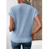 imageEVALESS Short Sleeve Sweater for Women Crewneck Color Block Knit Tops 2025 Fall Trendy Cap Sleeve Sweater VestSky Blue