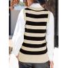 imageEVALESS Sweater Vest Women V Neck Knit Sleeveless Tunic Tank Tops Casual Pullover Sweater Fall Trendy 2025 Outfits02 Apricot Stripe