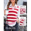 imageEVALESS Sweater Vest Women V Neck Knit Sleeveless Tunic Tank Tops Casual Pullover Sweater Fall Trendy 2025 Outfits03 Red Stripe