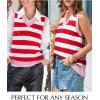 imageEVALESS Sweater Vest Women V Neck Knit Sleeveless Tunic Tank Tops Casual Pullover Sweater Fall Trendy 2025 Outfits03 Red Stripe