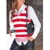 imageEVALESS Sweater Vest Women V Neck Knit Sleeveless Tunic Tank Tops Casual Pullover Sweater Fall Trendy 2025 Outfits03 Red Stripe