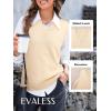 imageEVALESS Sweater Vest Women V Neck Knit Sleeveless Tunic Tank Tops Casual Pullover Sweater Fall Trendy 2025 OutfitsBeige