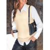 imageEVALESS Sweater Vest Women V Neck Knit Sleeveless Tunic Tank Tops Casual Pullover Sweater Fall Trendy 2025 OutfitsBeige