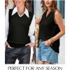 imageEVALESS Sweater Vest Women V Neck Knit Sleeveless Tunic Tank Tops Casual Pullover Sweater Fall Trendy 2025 OutfitsBlack