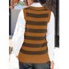 imageEVALESS Sweater Vest Women V Neck Knit Sleeveless Tunic Tank Tops Casual Pullover Sweater Fall Trendy 2025 OutfitsBrown Stripe