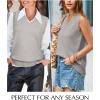 imageEVALESS Sweater Vest Women V Neck Knit Sleeveless Tunic Tank Tops Casual Pullover Sweater Fall Trendy 2025 OutfitsGray