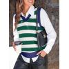 imageEVALESS Sweater Vest Women V Neck Knit Sleeveless Tunic Tank Tops Casual Pullover Sweater Fall Trendy 2025 OutfitsGreen Stripe