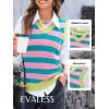 imageEVALESS Sweater Vest Women V Neck Knit Sleeveless Tunic Tank Tops Casual Pullover Sweater Fall Trendy 2025 OutfitsRose Stripe