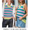 imageEVALESS Sweater Vest Women V Neck Knit Sleeveless Tunic Tank Tops Casual Pullover Sweater Fall Trendy 2025 OutfitsRose Stripe