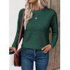 imageEVALESS Sweaters for Women Trendy 2025 Crewneck Long Sleeve Lightweight Knit Pullover Tops Fall Fashion OutfitsDark Green