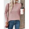 imageEVALESS Sweaters for Women Trendy 2025 Crewneck Long Sleeve Lightweight Knit Pullover Tops Fall Fashion OutfitsLight Pink