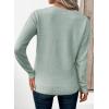 imageEVALESS Sweaters for Women Trendy 2025 Crewneck Long Sleeve Lightweight Knit Pullover Tops Fall Fashion OutfitsSmoke Green