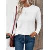 imageEVALESS Sweaters for Women Trendy 2025 Crewneck Long Sleeve Lightweight Knit Pullover Tops Fall Fashion OutfitsWhite