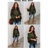 imageEVALESS Womens 2024 Lantern Long Sleeve Crewneck Sweater Casual Solid Color Ribbed Hem Knitwear Pullover Cropped TopsGreen
