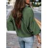 imageEVALESS Womens 2024 Lantern Long Sleeve Crewneck Sweater Casual Solid Color Ribbed Hem Knitwear Pullover Cropped TopsGreen