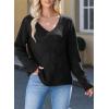 imageEVALESS Womens Crochet Sweater Top Hollow Out Long Sleeve Pullover Tops Fall Outfits Fashion 2025Black