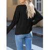 imageEVALESS Womens Crochet Sweater Top Hollow Out Long Sleeve Pullover Tops Fall Outfits Fashion 2025Black