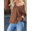 imageEVALESS Womens Crochet Sweater Top Hollow Out Long Sleeve Pullover Tops Fall Outfits Fashion 2025Brown