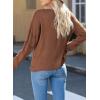 imageEVALESS Womens Crochet Sweater Top Hollow Out Long Sleeve Pullover Tops Fall Outfits Fashion 2025Brown