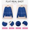 imageEVALESS Womens Crochet Sweater Top Hollow Out Long Sleeve Pullover Tops Fall Outfits Fashion 2025Dark Blue
