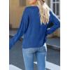imageEVALESS Womens Crochet Sweater Top Hollow Out Long Sleeve Pullover Tops Fall Outfits Fashion 2025Dark Blue