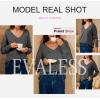 imageEVALESS Womens Crochet Sweater Top Hollow Out Long Sleeve Pullover Tops Fall Outfits Fashion 2025Dark Grey