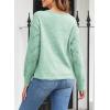 imageEVALESS Womens Crochet Sweater Top Hollow Out Long Sleeve Pullover Tops Fall Outfits Fashion 2025Grass Green