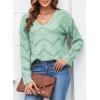 imageEVALESS Womens Crochet Sweater Top Hollow Out Long Sleeve Pullover Tops Fall Outfits Fashion 2025Grass Green
