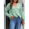 imageEVALESS Womens Crochet Sweater Top Hollow Out Long Sleeve Pullover Tops Fall Outfits Fashion 2025Grass Green