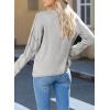 imageEVALESS Womens Crochet Sweater Top Hollow Out Long Sleeve Pullover Tops Fall Outfits Fashion 2025Gray