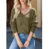 imageEVALESS Womens Crochet Sweater Top Hollow Out Long Sleeve Pullover Tops Fall Outfits Fashion 2025Jungle Green