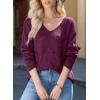 imageEVALESS Womens Crochet Sweater Top Hollow Out Long Sleeve Pullover Tops Fall Outfits Fashion 2025Ruby