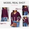 imageEVALESS Womens Crochet Sweater Top Hollow Out Long Sleeve Pullover Tops Fall Outfits Fashion 2025Ruby