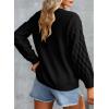imageEVALESS Womens Long Sleeve Sweaters Fall 2024 Trendy Sexy Lace V Neck Knit Drop Shoulder Pullover Sweater Jumper Tops2d Black