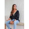 imageEVALESS Womens Long Sleeve Sweaters Fall 2024 Trendy Sexy Lace V Neck Knit Drop Shoulder Pullover Sweater Jumper Tops2d Black