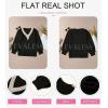 imageEVALESS Womens Long Sleeve Sweaters Fall 2024 Trendy Sexy Lace V Neck Knit Drop Shoulder Pullover Sweater Jumper Tops2d Black