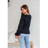 imageEVALESS Womens Long Sleeve Sweaters Fall 2024 Trendy Sexy Lace V Neck Knit Drop Shoulder Pullover Sweater Jumper Tops2d Black