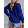 imageEVALESS Womens Long Sleeve Sweaters Fall 2024 Trendy Sexy Lace V Neck Knit Drop Shoulder Pullover Sweater Jumper TopsD Blue