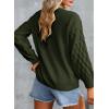 imageEVALESS Womens Long Sleeve Sweaters Fall 2024 Trendy Sexy Lace V Neck Knit Drop Shoulder Pullover Sweater Jumper TopsD Green