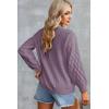 imageEVALESS Womens Long Sleeve Sweaters Fall 2024 Trendy Sexy Lace V Neck Knit Drop Shoulder Pullover Sweater Jumper TopsD Purple