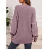 imageEVALESS Womens Long Sleeve Sweaters Fall 2024 Trendy Sexy Lace V Neck Knit Drop Shoulder Pullover Sweater Jumper TopsD Purple