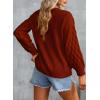 imageEVALESS Womens Long Sleeve Sweaters Fall 2024 Trendy Sexy Lace V Neck Knit Drop Shoulder Pullover Sweater Jumper TopsE Brown