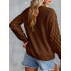 imageEVALESS Womens Long Sleeve Sweaters Fall 2024 Trendy Sexy Lace V Neck Knit Drop Shoulder Pullover Sweater Jumper TopsE Khaki